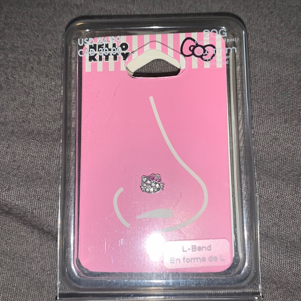 Hello kitty rhinestone nose piercing
